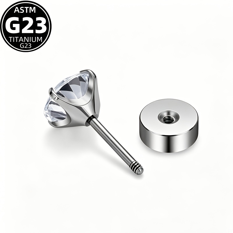 G23 Titanium Multicolor Round Stud Earrings Set, Hypoallergenic